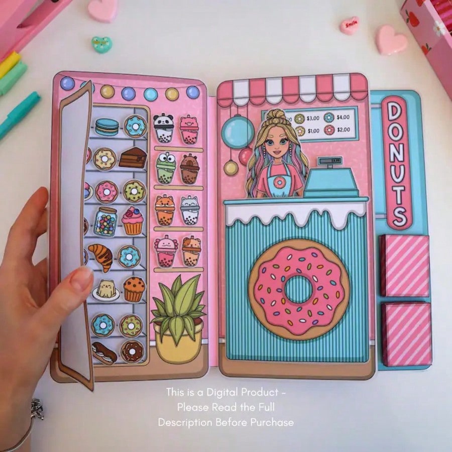 Art Craft For 3 Year Old - Donut Shop Pretend Play Kit, DIY
