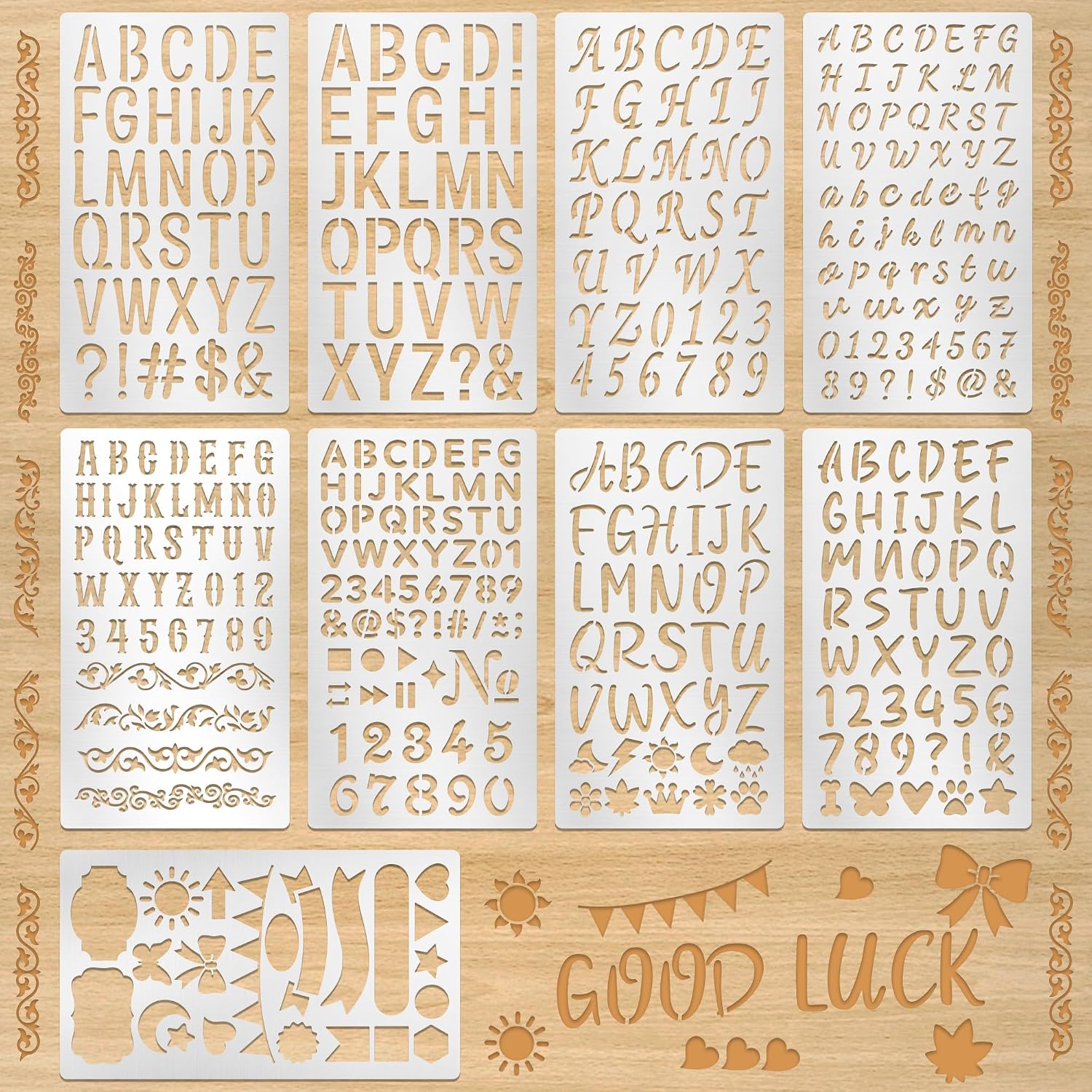 Letter S Art Craft - 9Pcs Metal Letter Number Stencils for