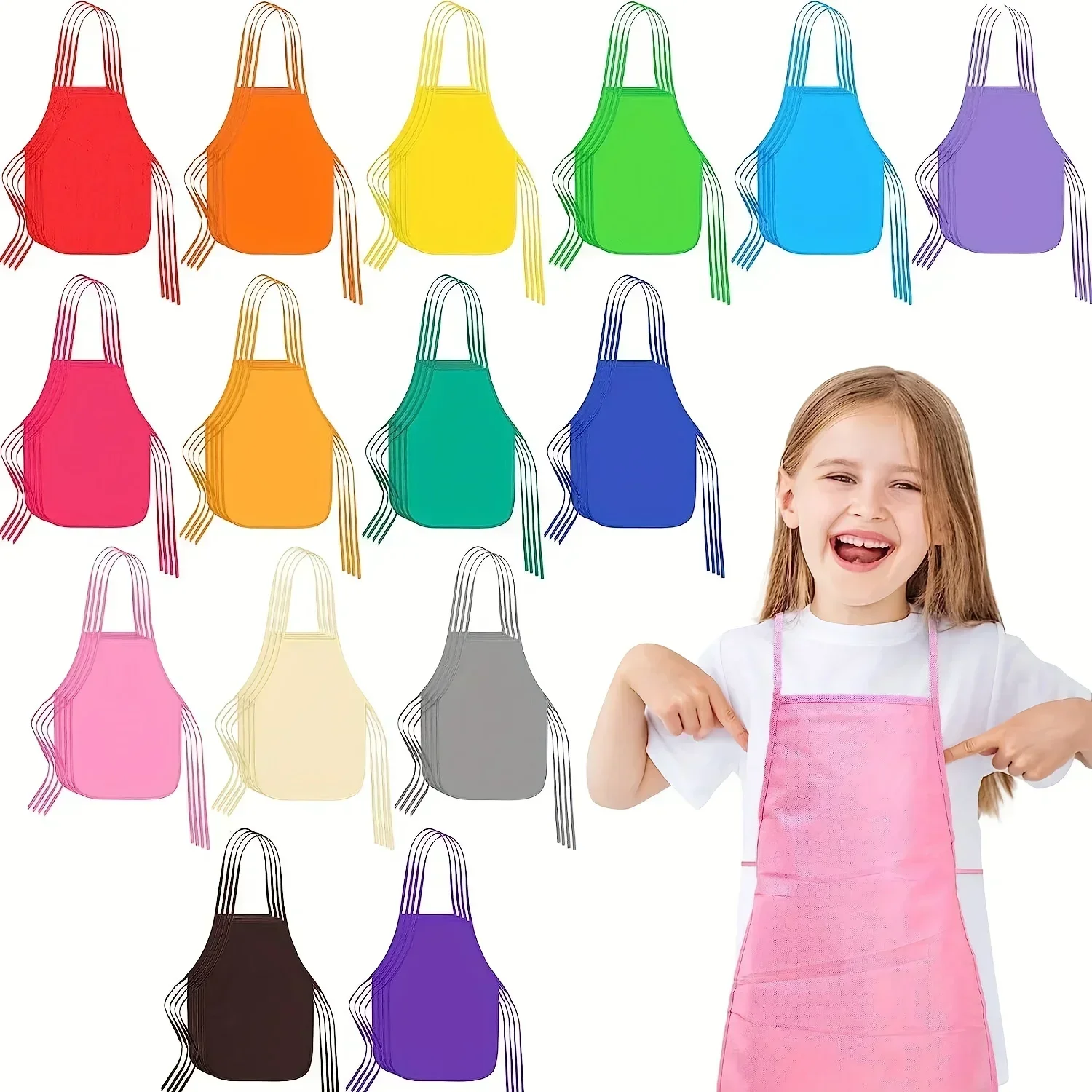 Art Craft Classes - 30pcs Kids Non-woven Fabric Apron Class