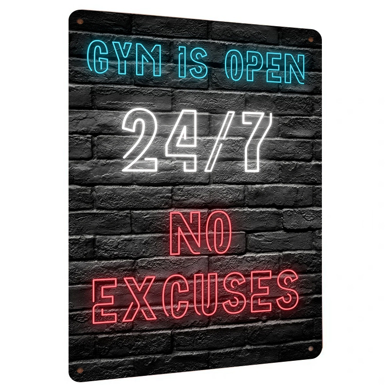 Art Craft Quotes - Gym 24 7 Open Neon Effect