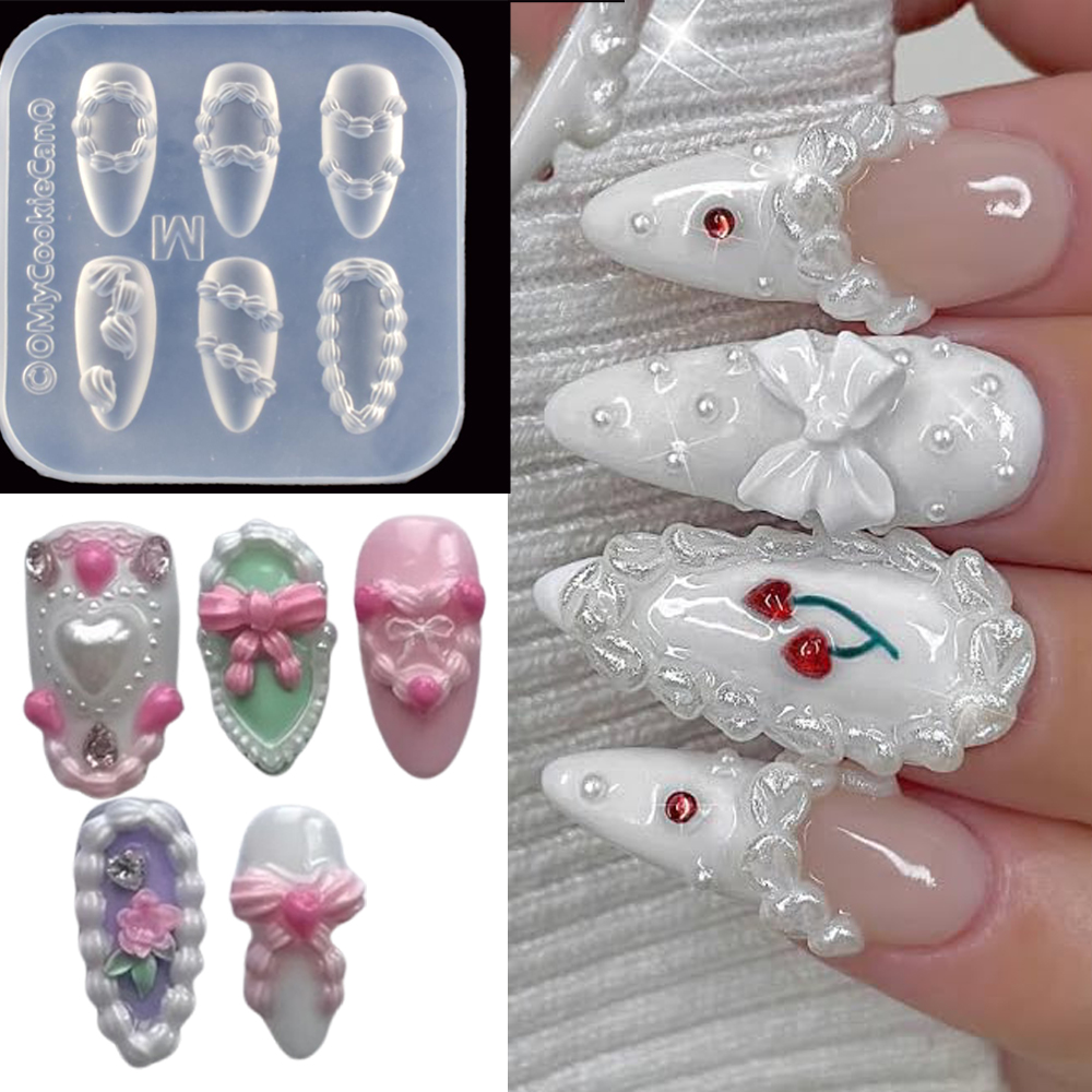 Art Craft Template - 1pc 3D French Cream Nail Art