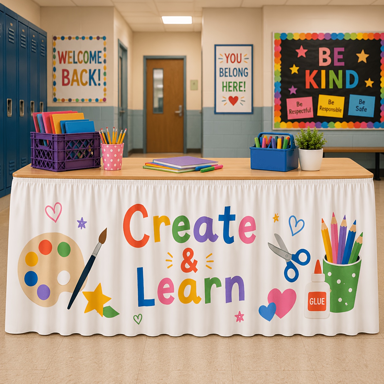 Art Craft Classes - 1 tablecloth table skirt, creative learning