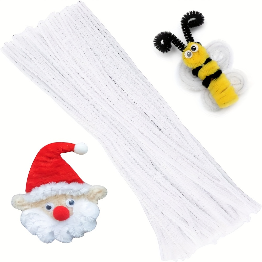 Art Y Craft - 100 Pcs White Pipe Cleaners,Pipe Cleaners