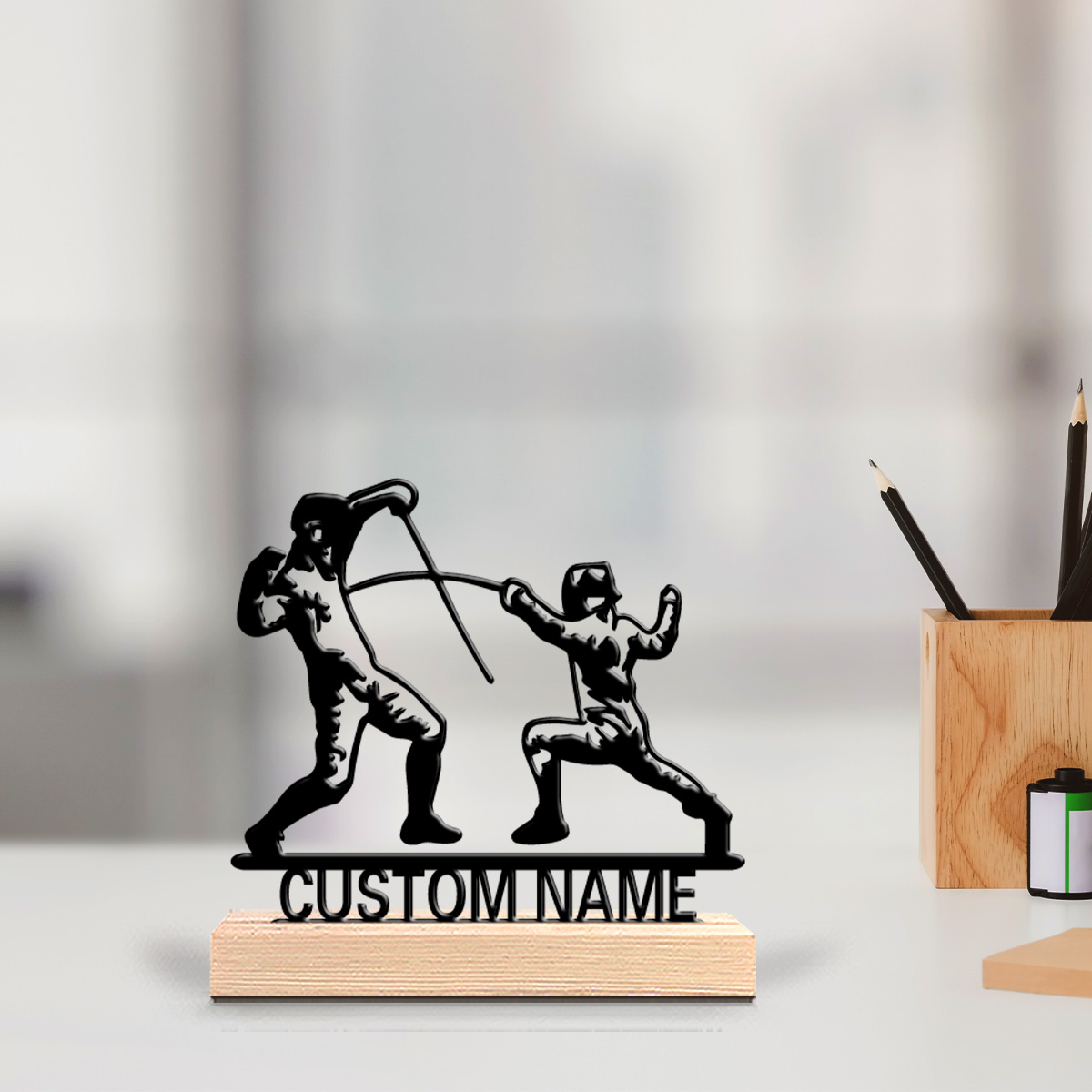 Art Y Craft - 1pc Modern Fencing Personalized Text Metal