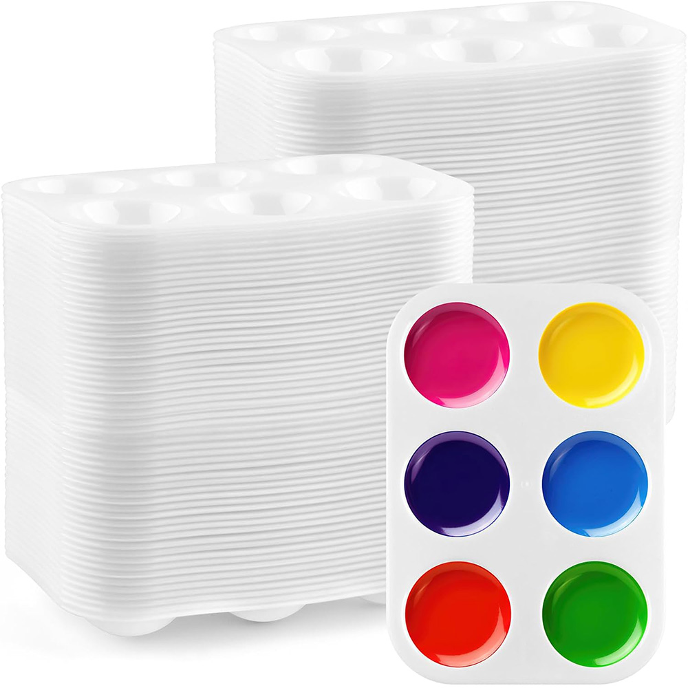 Art Craft Classes - 2/8/20/50/100 PCS White Plastic Watercolor Palette,