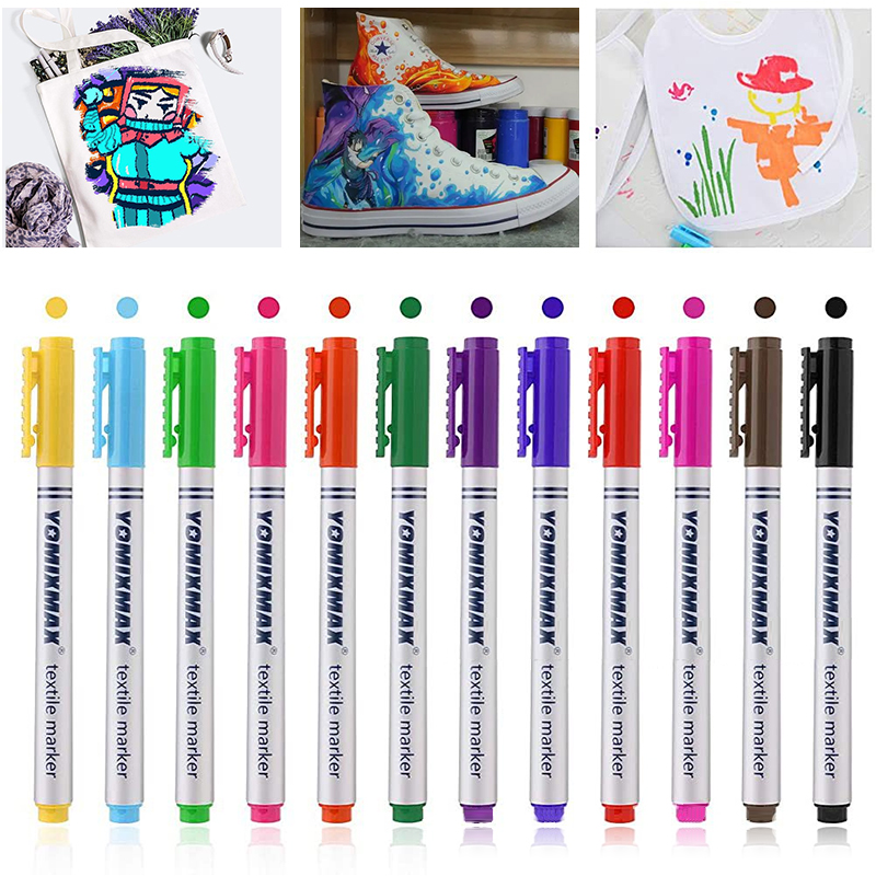 Art Craft Stationery - 12 Colors Fabric Paint Marker Pen