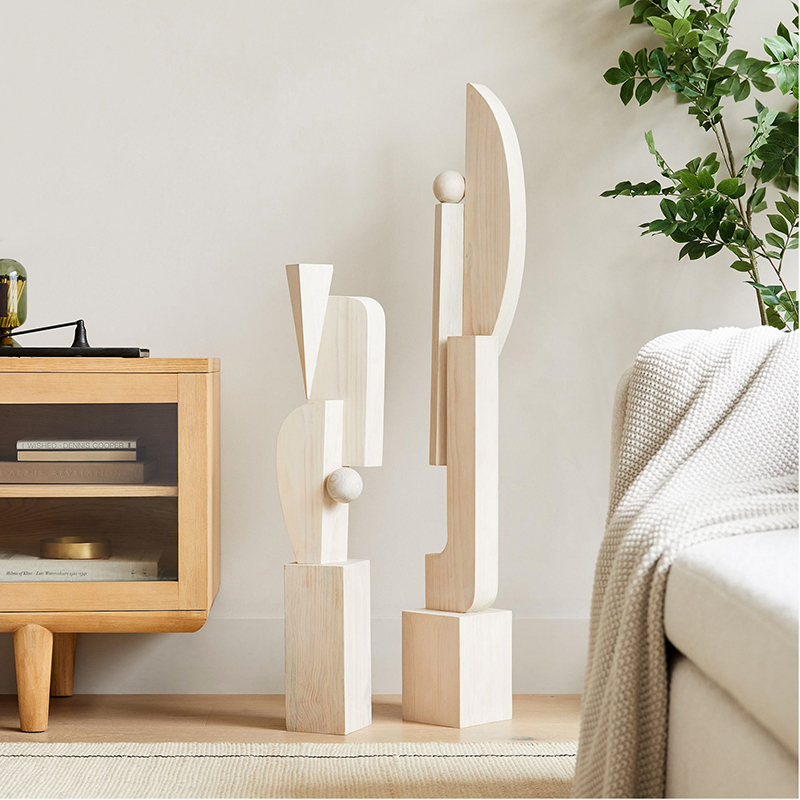 Exhibition Of Art And Craft - Solid wood abstract geometric art sculpture