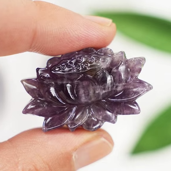 Art Craft Holiday - 1pc Natural Crystal Amethyst Lotus Flower