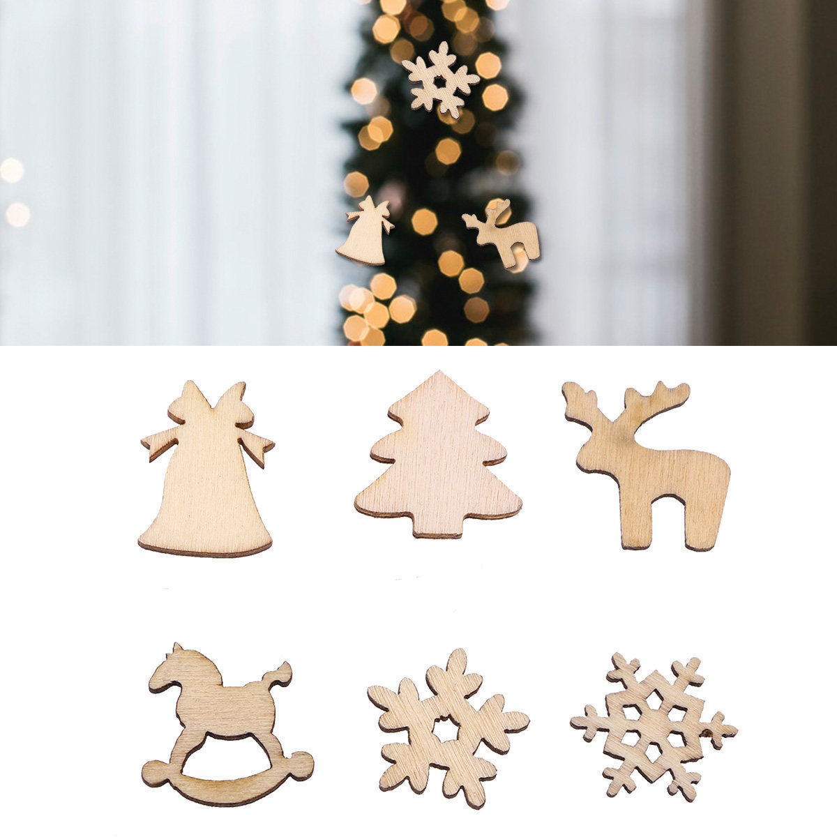 400Pcs Christmas Wood Craft De - Art Craft Holiday 评论和价格