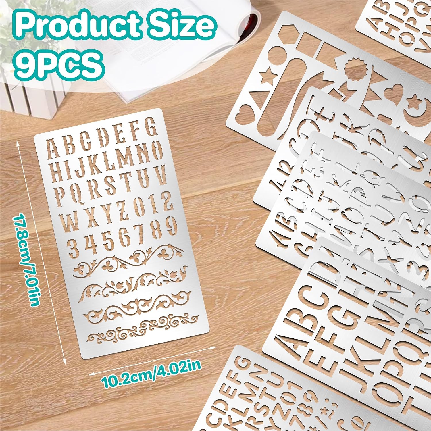 9Pcs Metal Letter Number Stenc - Letter S Art Craft 评论和价格