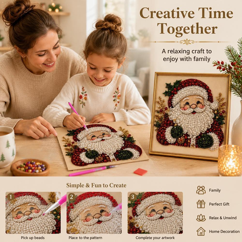 Christmas Santa Claus Pearl Ar - Art Craft Gifts For Adults 评论和价格