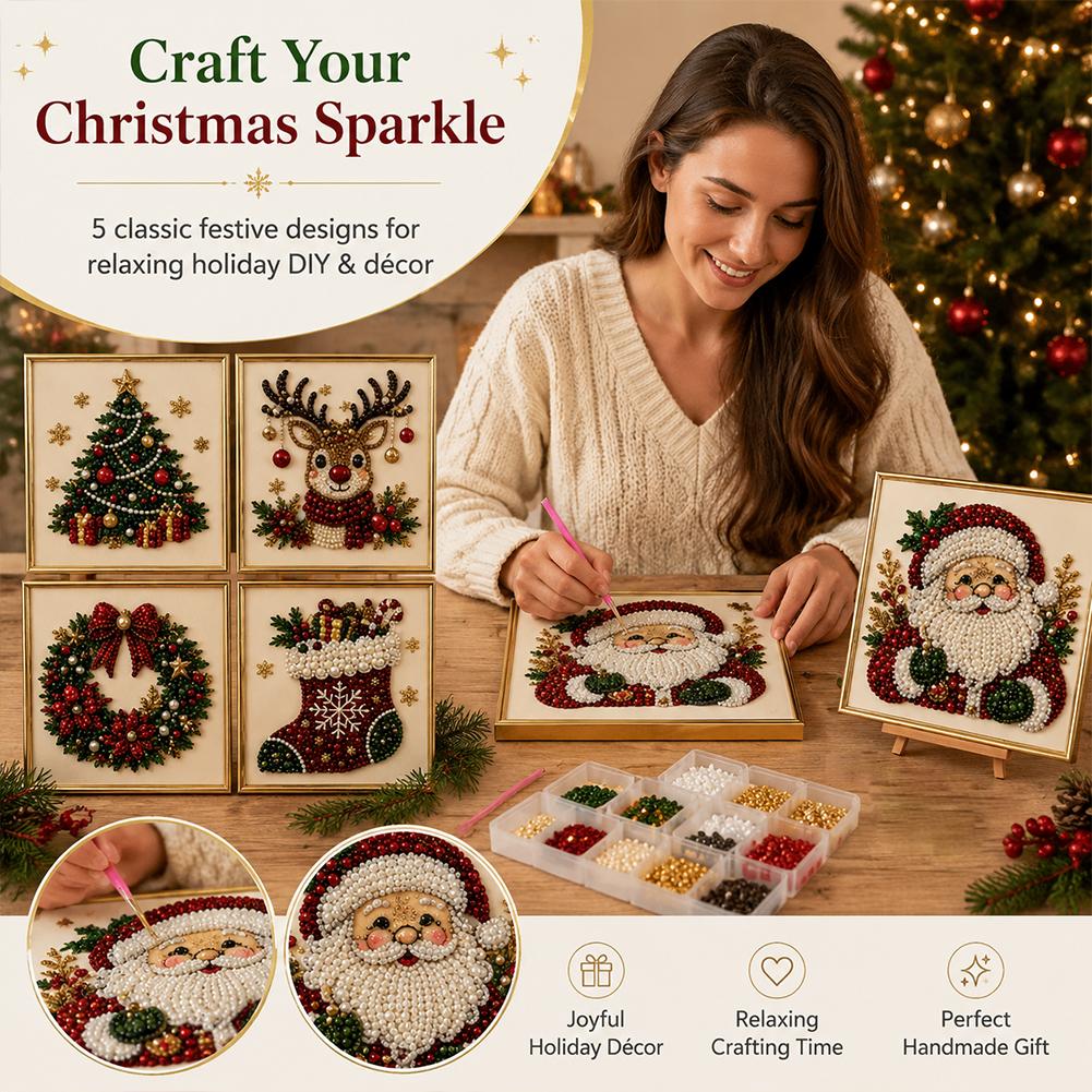 Christmas Santa Claus Pearl Ar - Art Craft Gifts For Adults 评论和价格