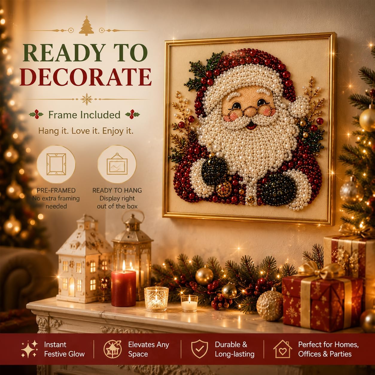 DIY Christmas Pearl Diamond Pa - Art Craft Holiday 评论和价格