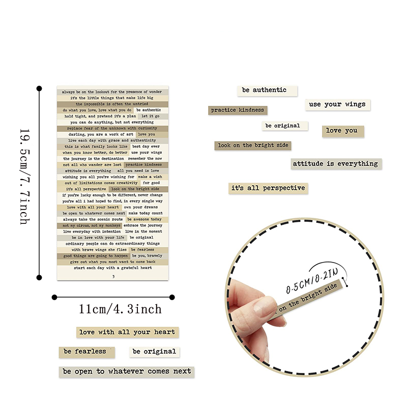 8pcs Brown Notes Quote Sticker - Art Craft Quotes 评论和价格