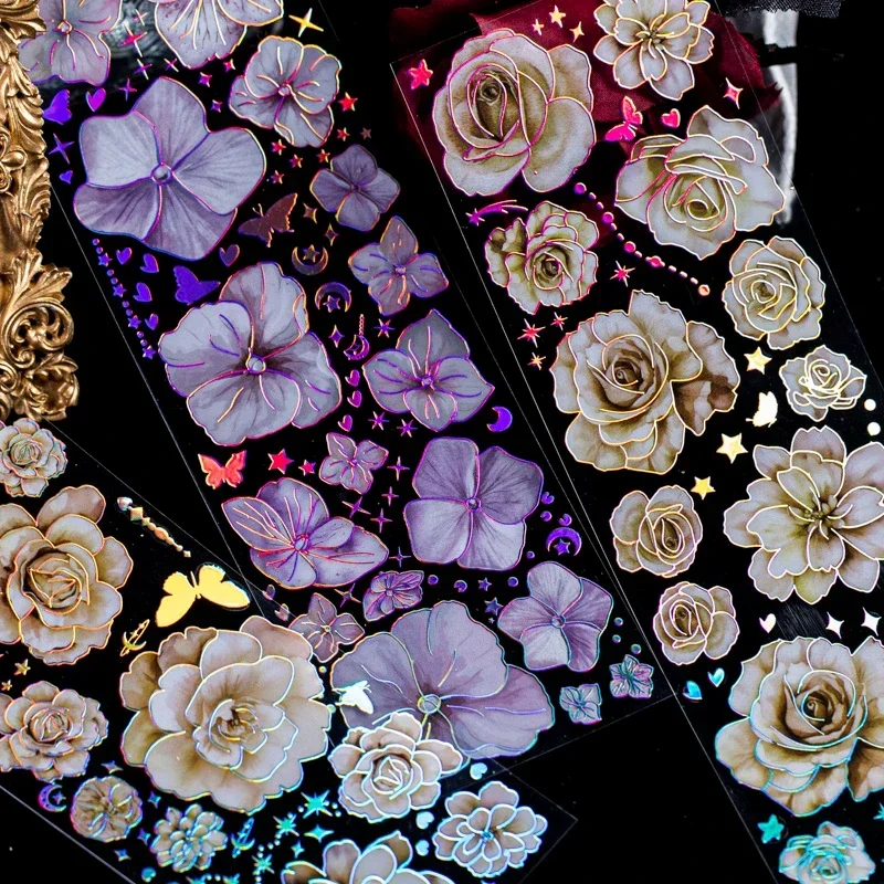 3pcs/pack Flowers Flat Sticker - Art Craft Stationery 评论和价格