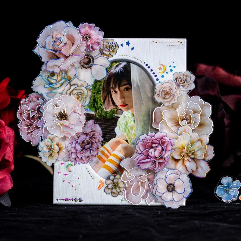 3pcs/pack Flowers Flat Sticker - Art Craft Stationery 评论和价格