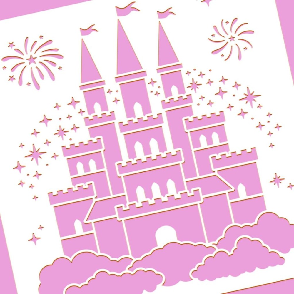 Castle Plastic Painting Stenci - Art Craft Template 评论和价格