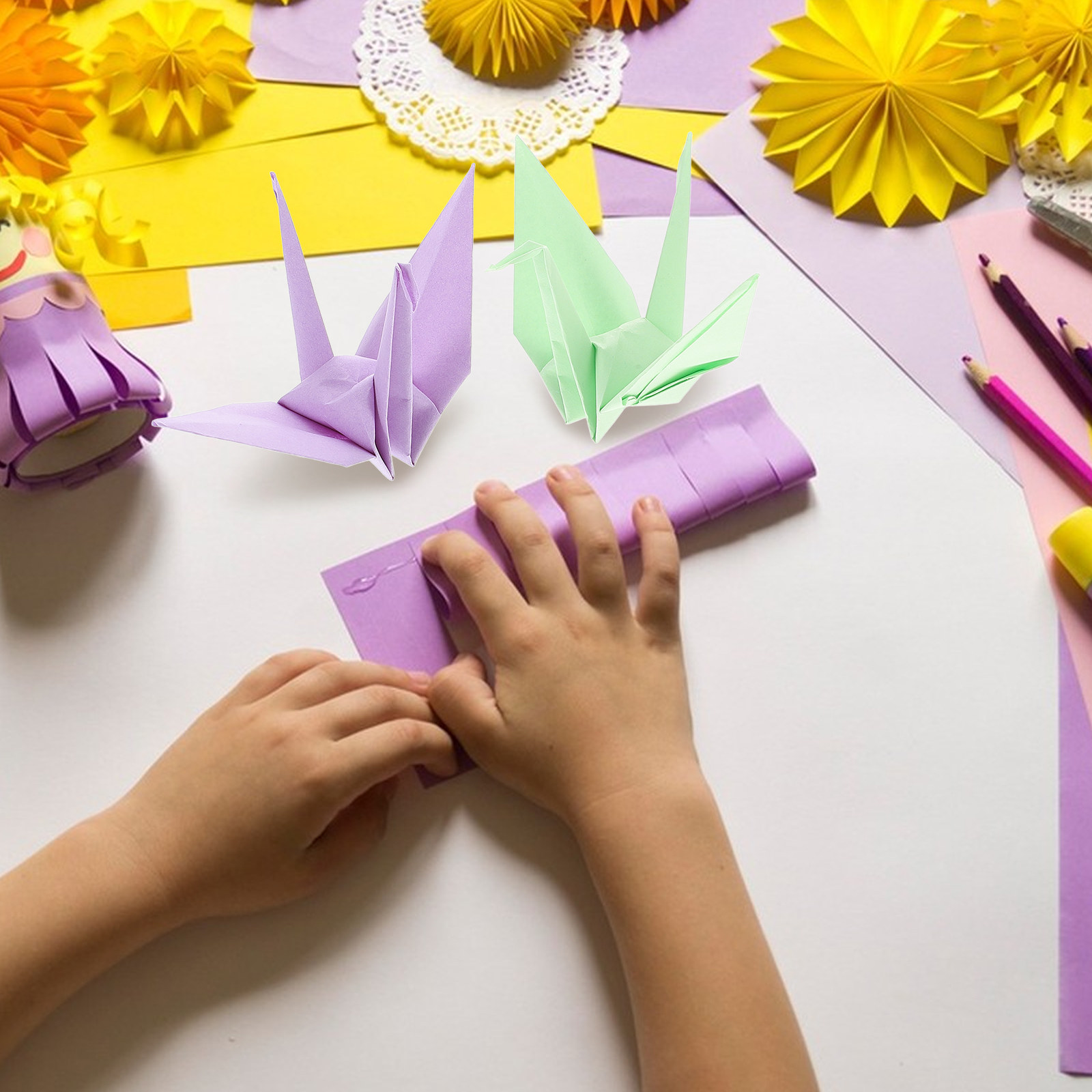 100Pcs Bright Colored Construc - Art Craft Stationery 评论和价格