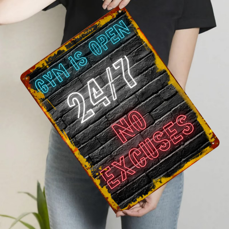 Gym 24 7 Open Neon Effect Meta - Art Craft Quotes 评论和价格