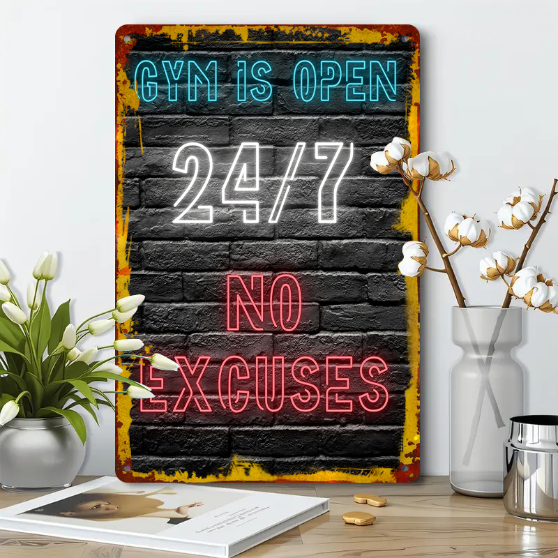 Gym 24 7 Open Neon Effect Meta - Art Craft Quotes 评论和价格