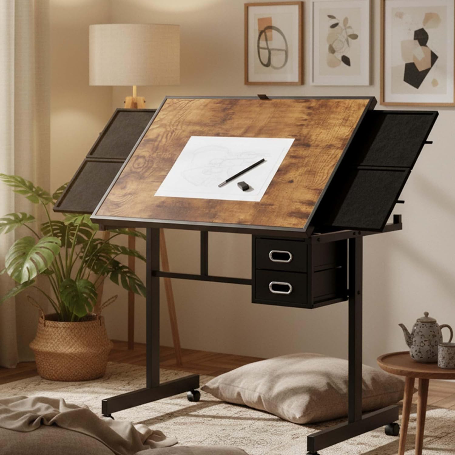 Adjustable Drafting Table with - Art And Craft Studio 评论和价格