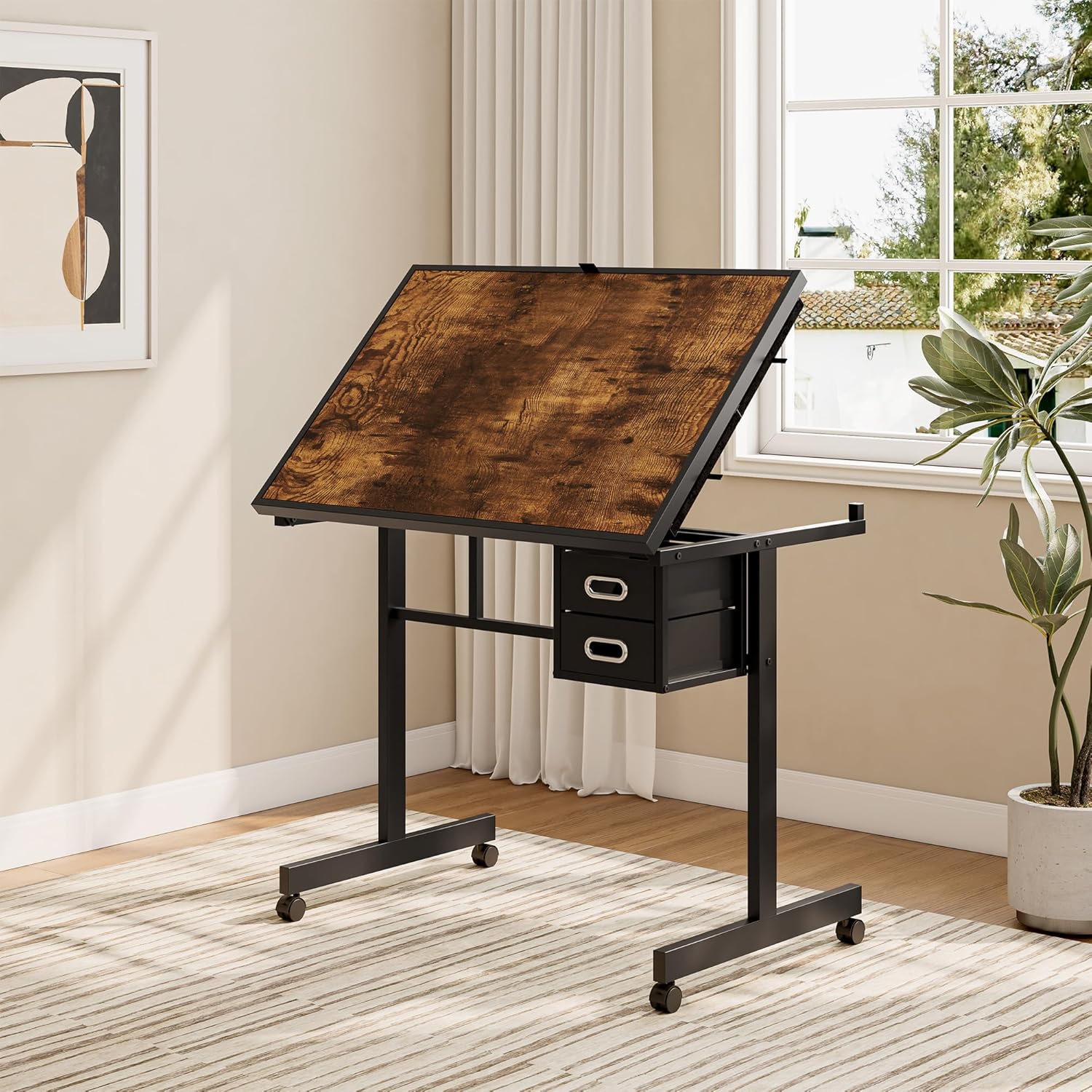 Adjustable Drafting Table with - Art And Craft Studio 评论和价格
