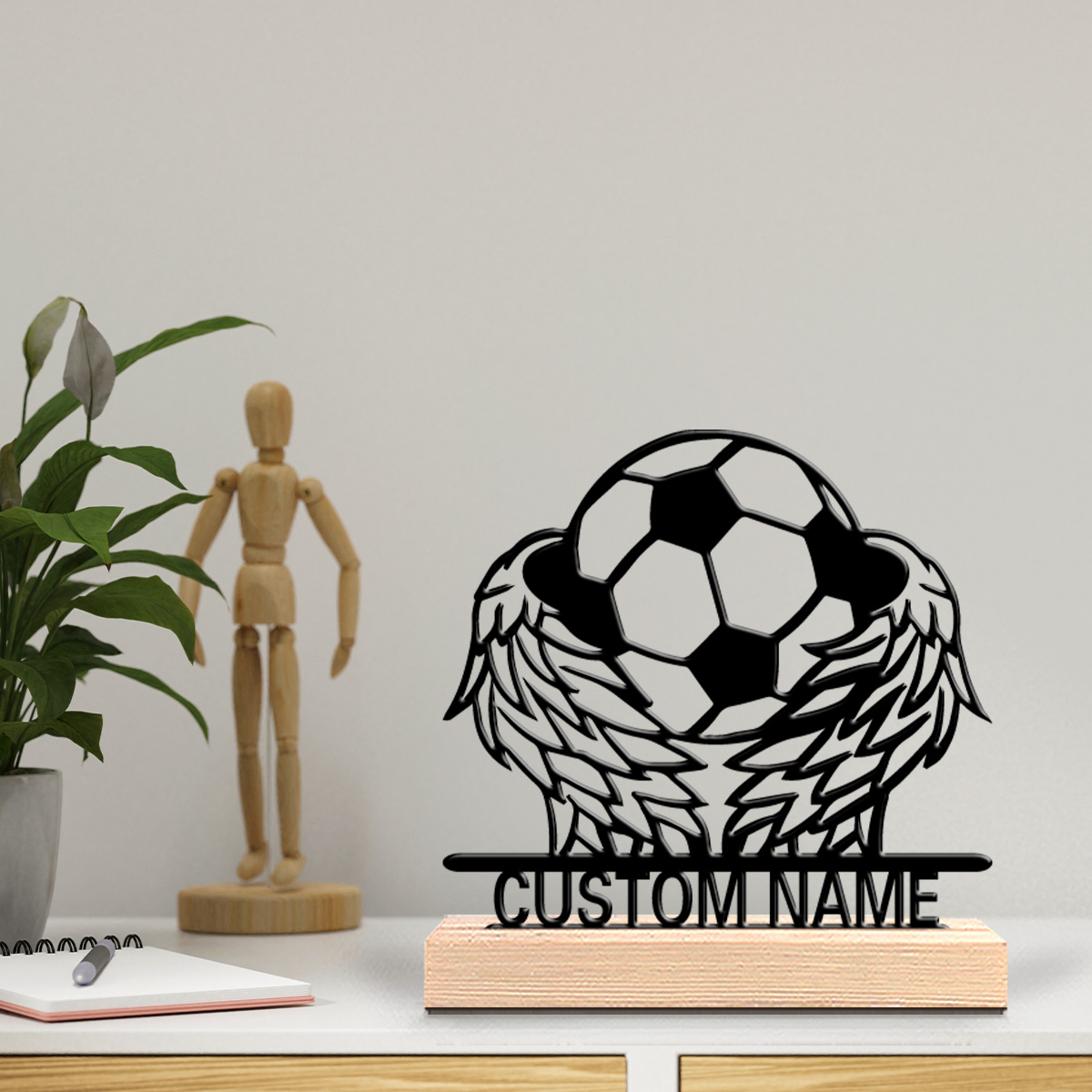 1pc Wing Soccer Custom Text Ti - Art Y Craft 评论和价格