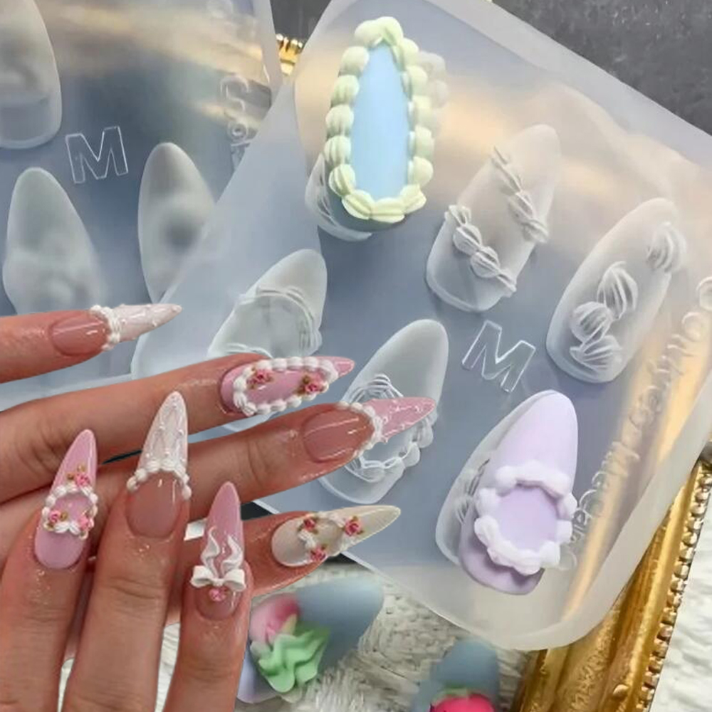 1pc 3D French Cream Nail Art S - Art Craft Template 评论和价格