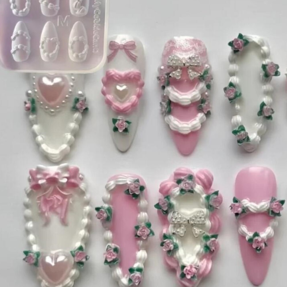 1pc 3D French Cream Nail Art S - Art Craft Template 评论和价格