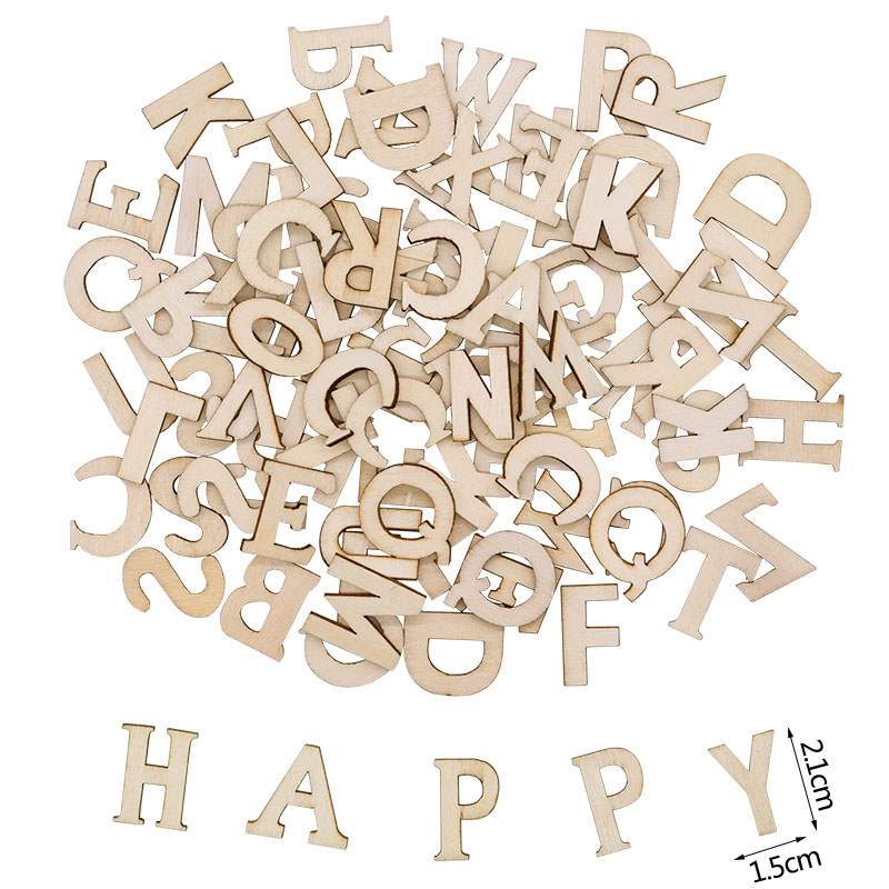 100pcs Wood English Alphabet D - Letter S Art Craft 评论和价格