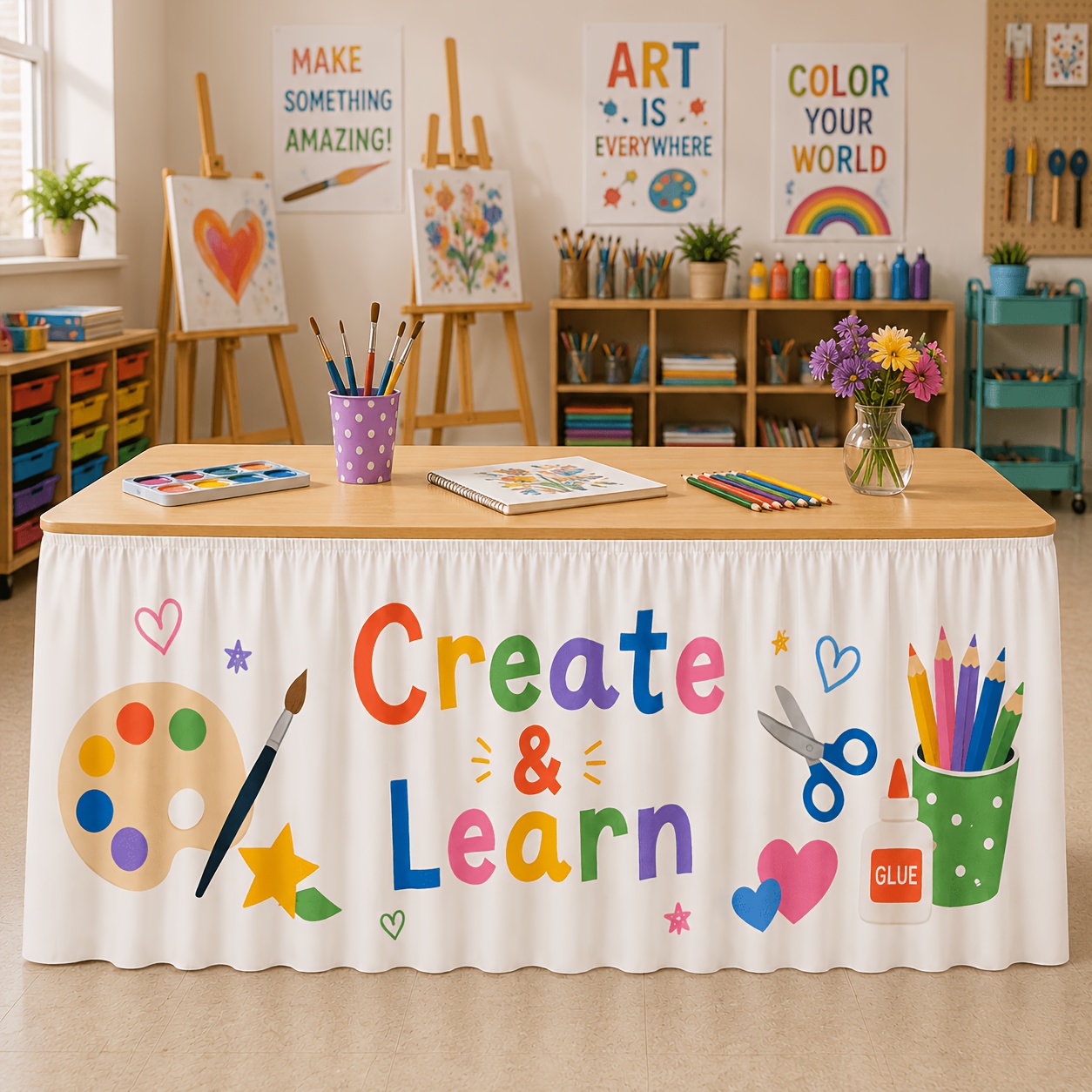 1 tablecloth table skirt, crea - Art Craft Classes 评论和价格
