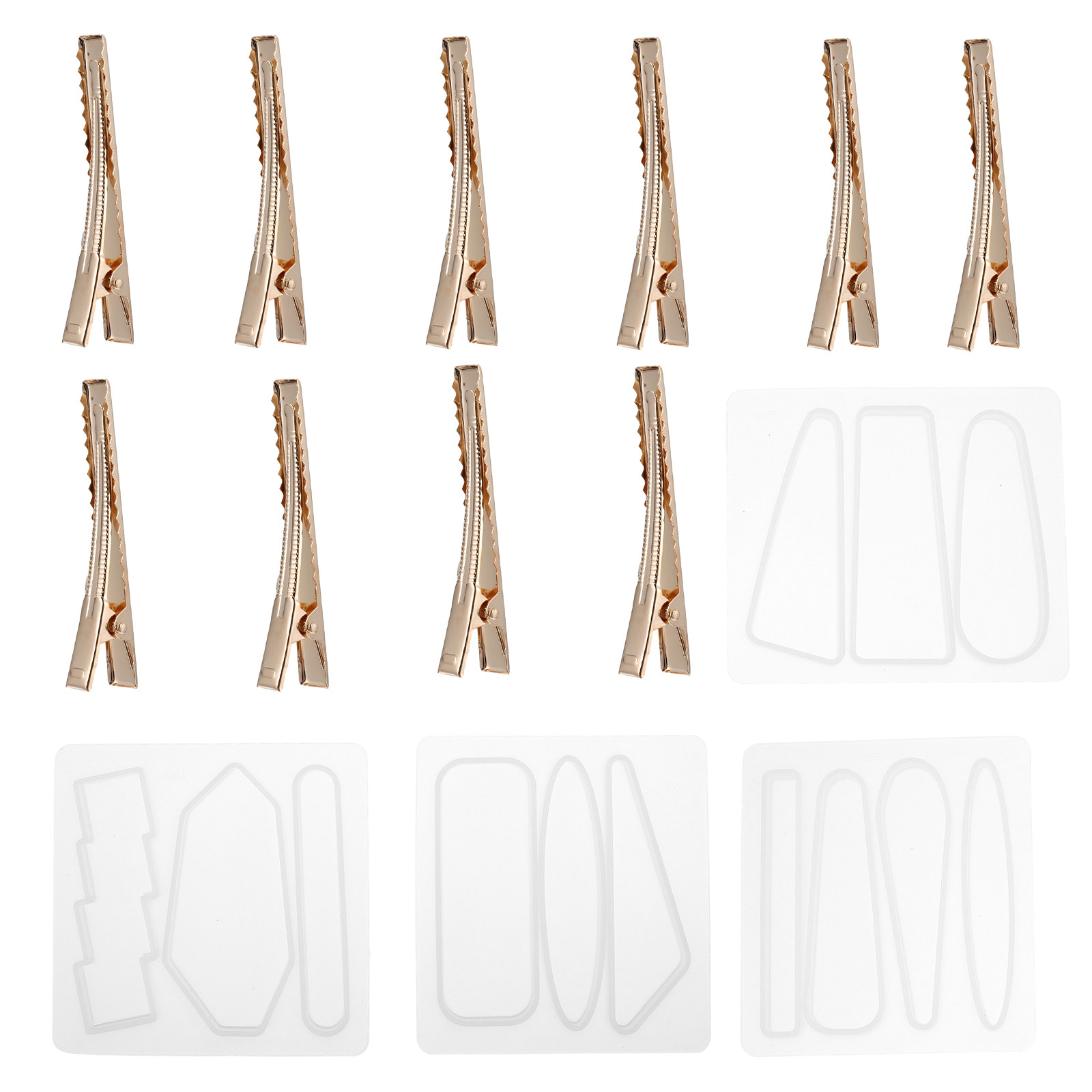 14Pcs Hair Clip Mold Silicone  - Resin Casting Mold 评论和价格