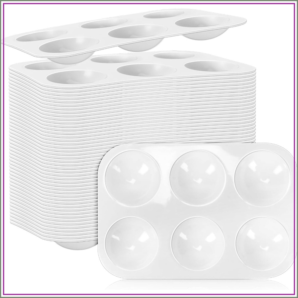 50 Pack 6-Well Plastic Paint P - Art Craft Classes 评论和价格