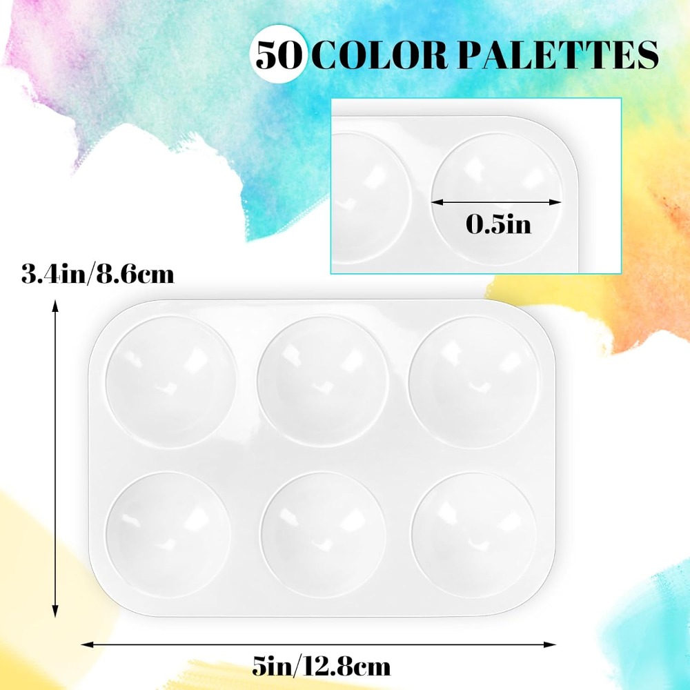 50 Pack 6-Well Plastic Paint P - Art Craft Classes 评论和价格