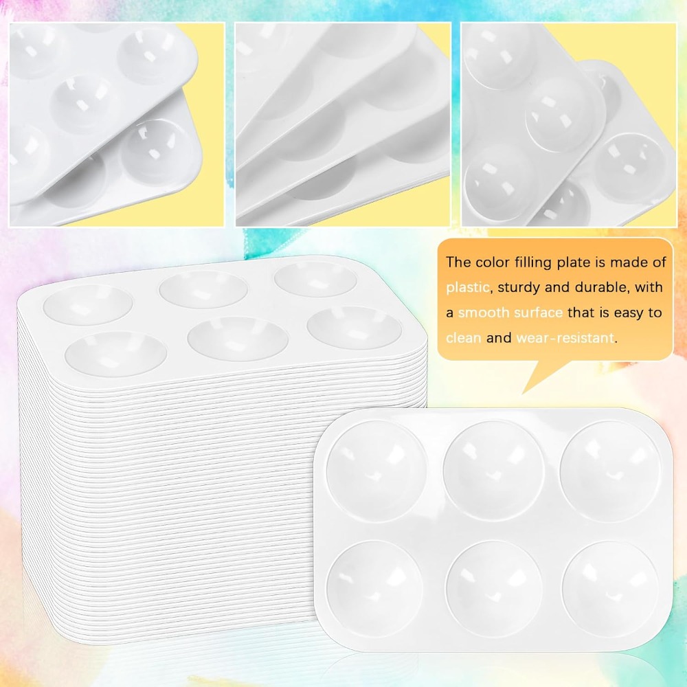 50 Pack 6-Well Plastic Paint P - Art Craft Classes 评论和价格