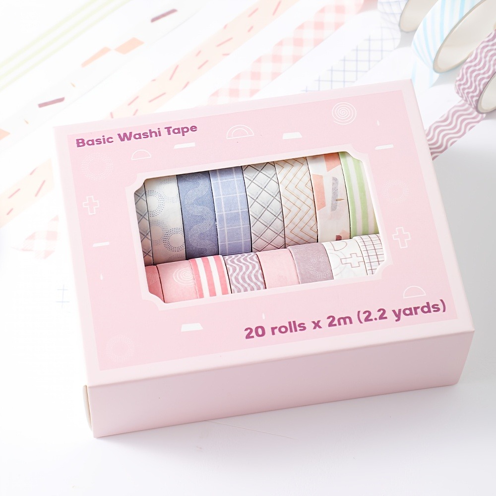 20 rolls of macaron tape, 0.4i - Art Craft Stationery 评论和价格