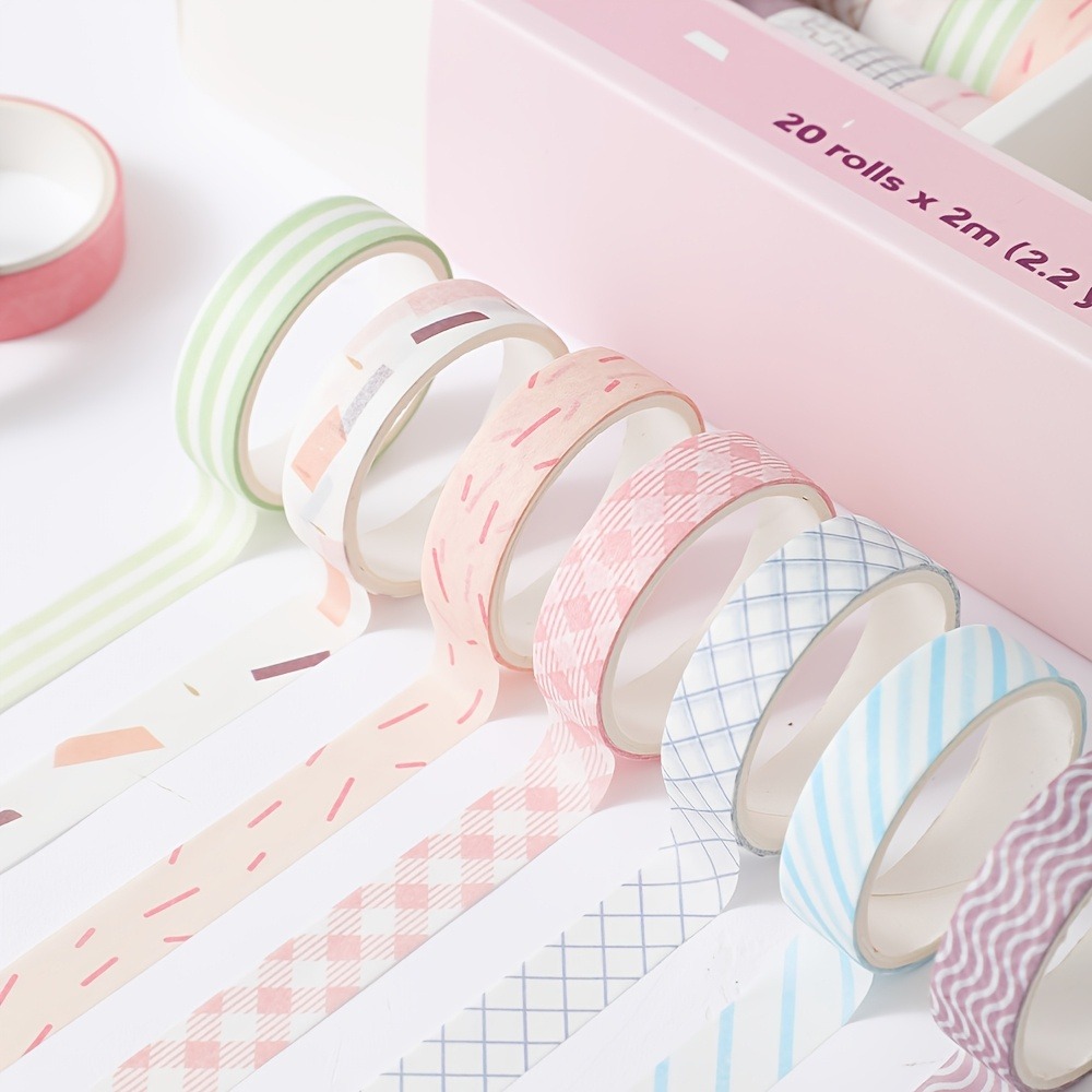 20 rolls of macaron tape, 0.4i - Art Craft Stationery 评论和价格