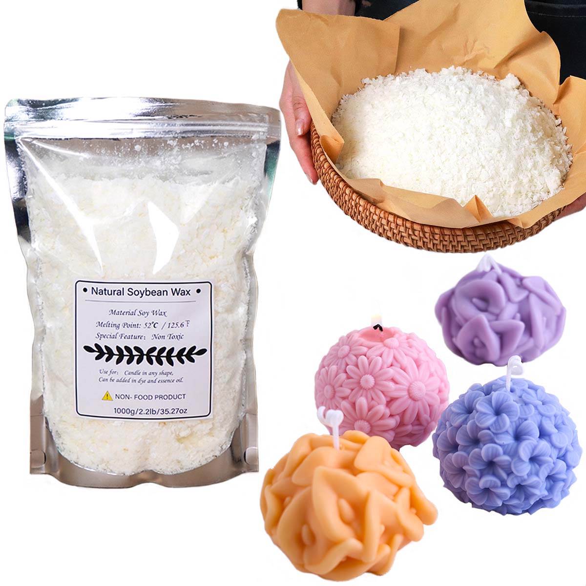 100/250/500/1000g Natural Soy  - Candle Making Wax 评论和价格