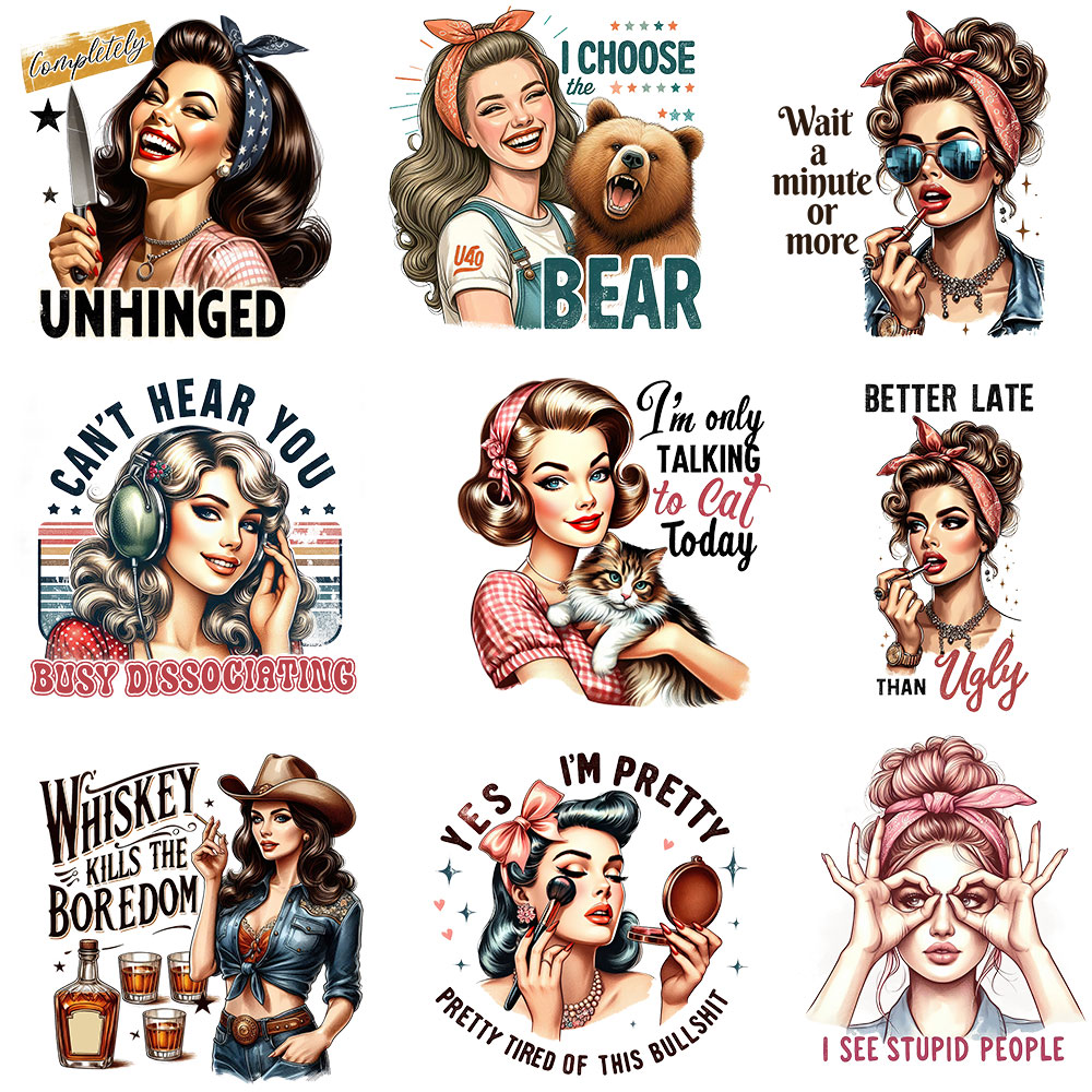 Funny Retro Girls Patches Heat - Art Craft Quotes 评论和价格