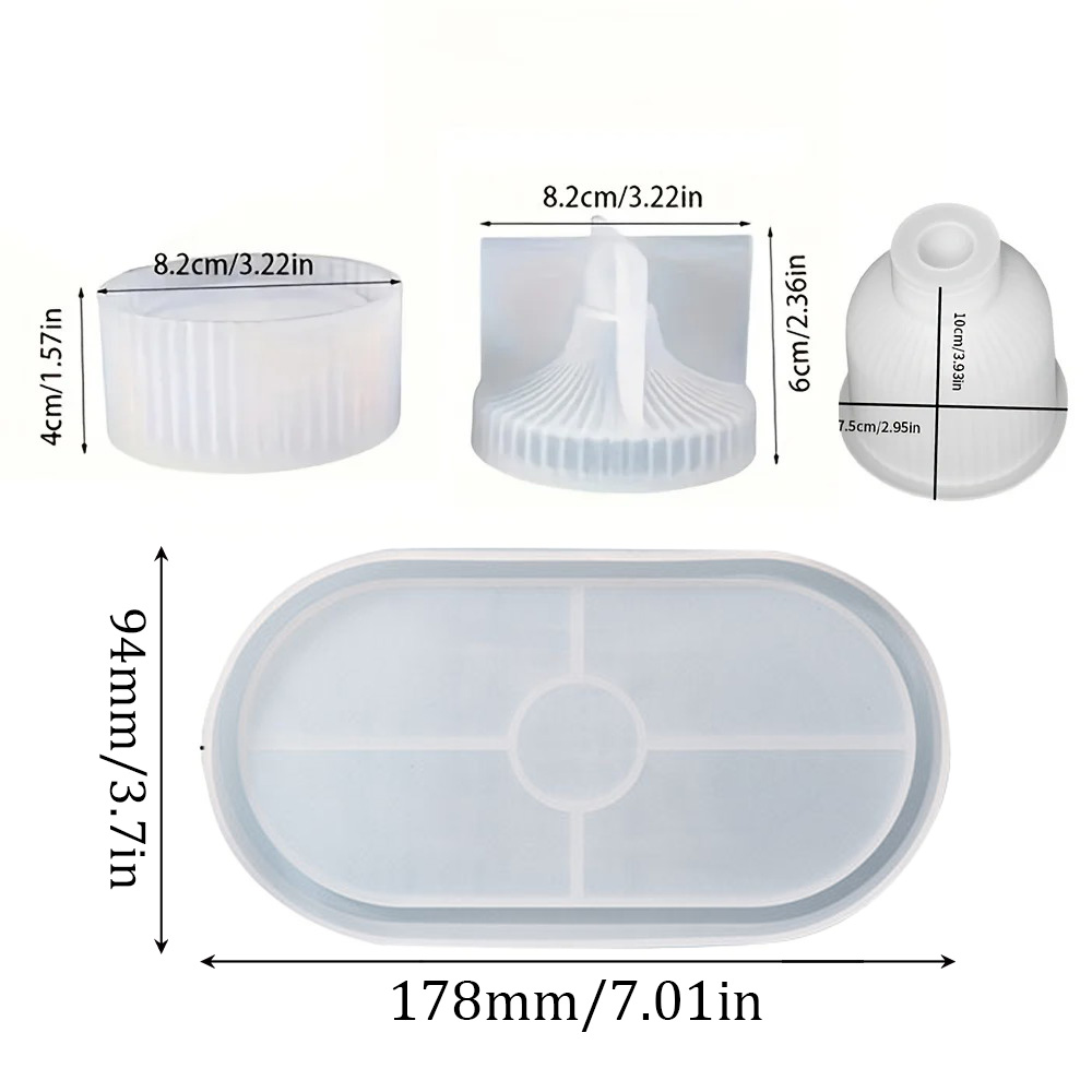 4pcs Silicone Molds Oval Tray  - Art Craft Website 评论和价格