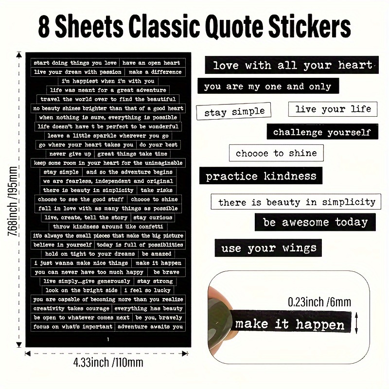 406pcs Inspirational Quote Sti - Art Craft Quotes 评论和价格