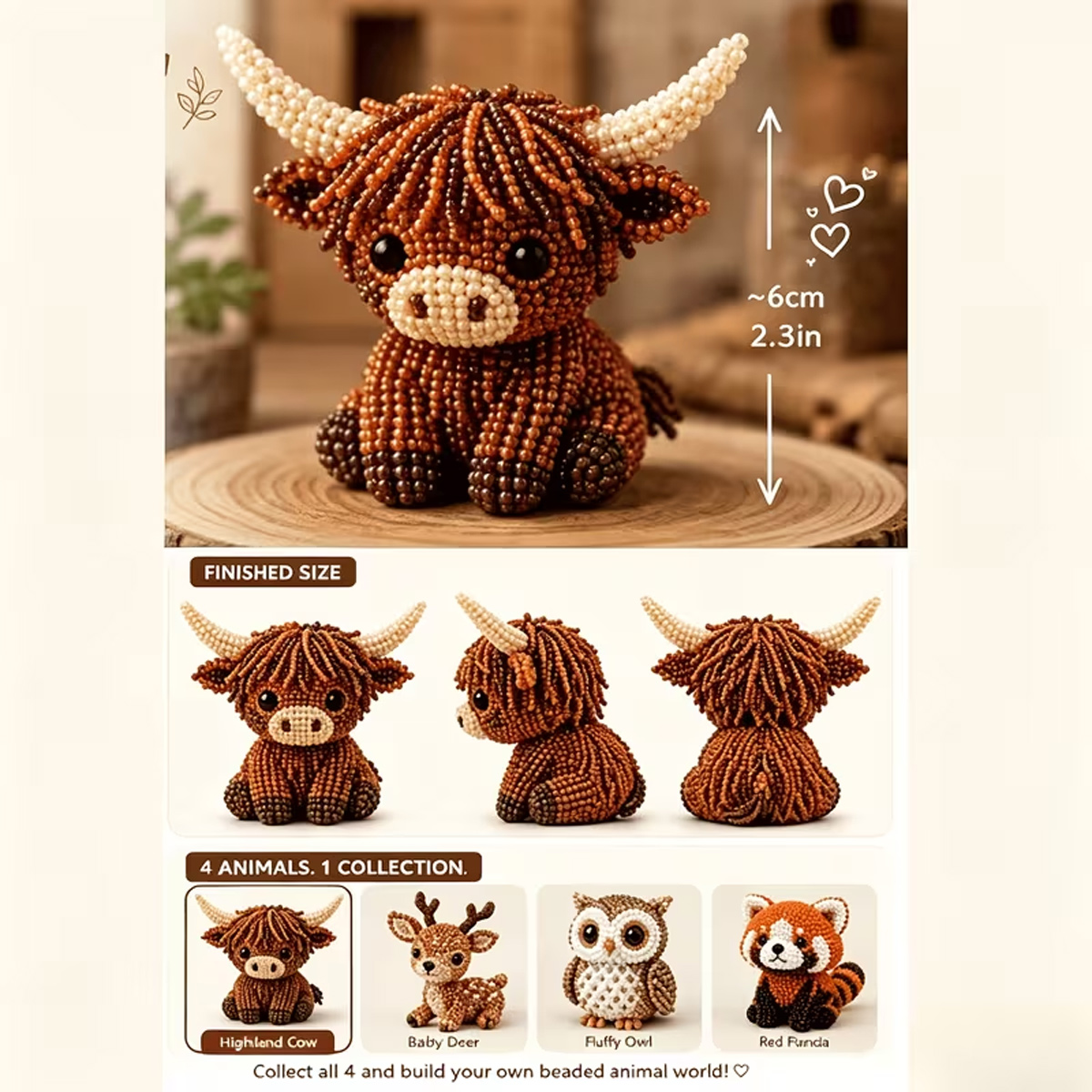 Mini 3D Beaded Animal DIY Kit, - Art Craft Website 评论和价格