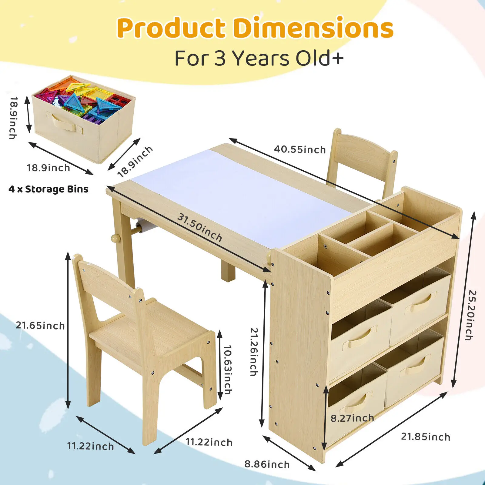 Kids Art Table and Chair Set w - Art Craft Quotes 评论和价格