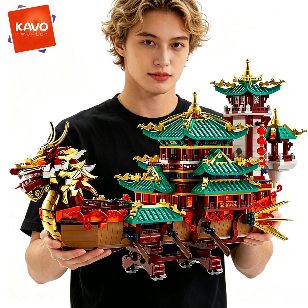 KAVOWORLD 2453pcs Dragon Boat  - Exhibition Of Art And Craft 评论和价格
