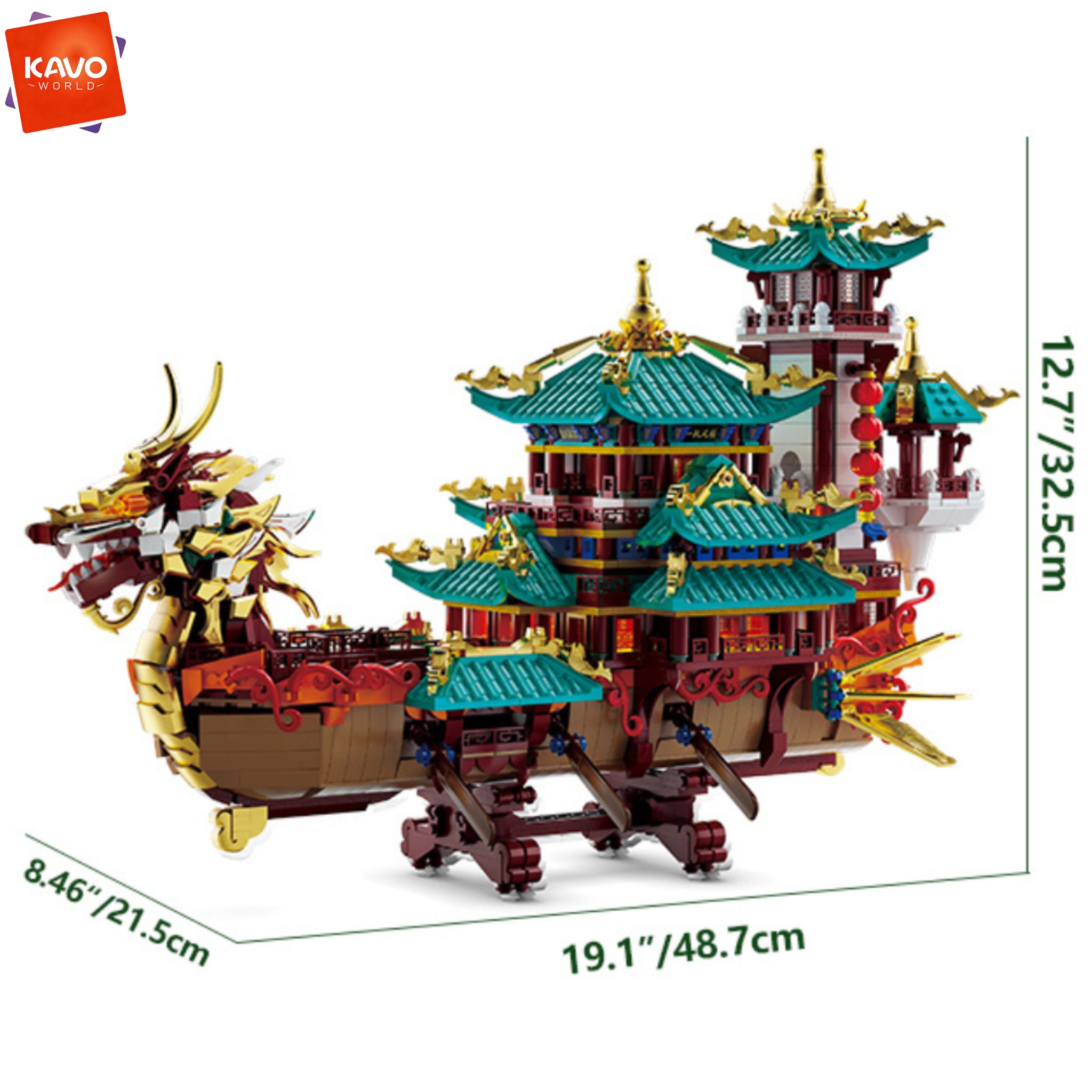 KAVOWORLD 2453pcs Dragon Boat  - Exhibition Of Art And Craft 评论和价格