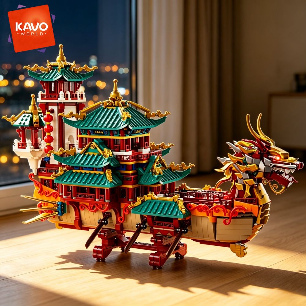 KAVOWORLD 2453pcs Dragon Boat  - Exhibition Of Art And Craft 评论和价格