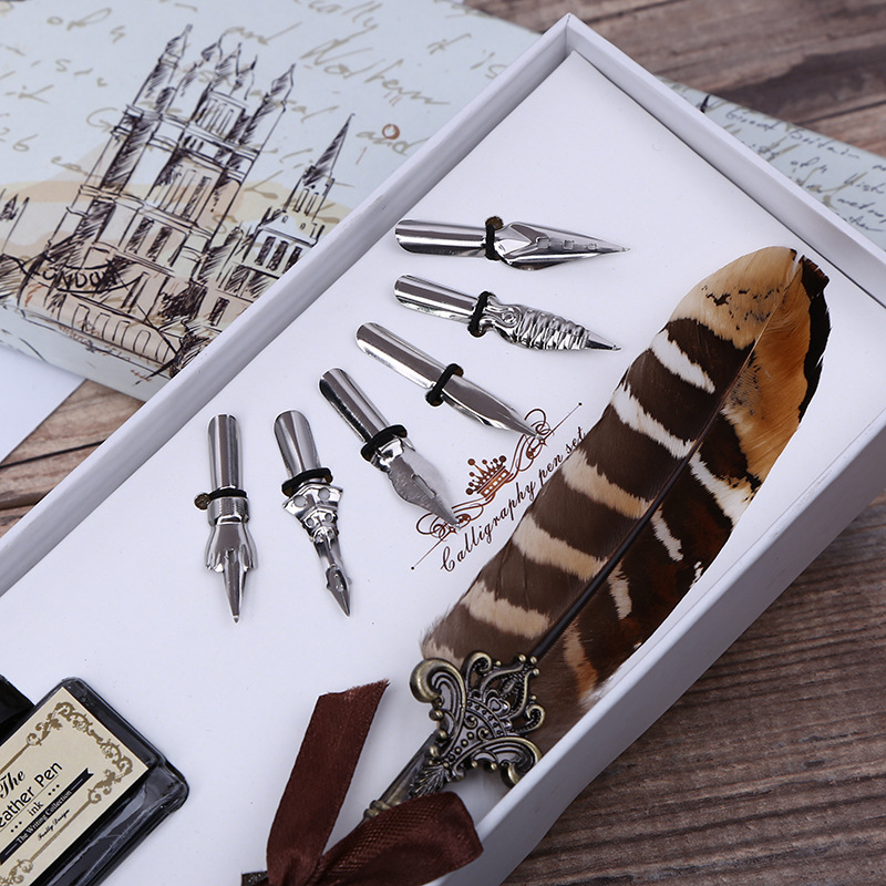 Retro Feather Dip Pen Writing  - Art Craft Stationery 评论和价格