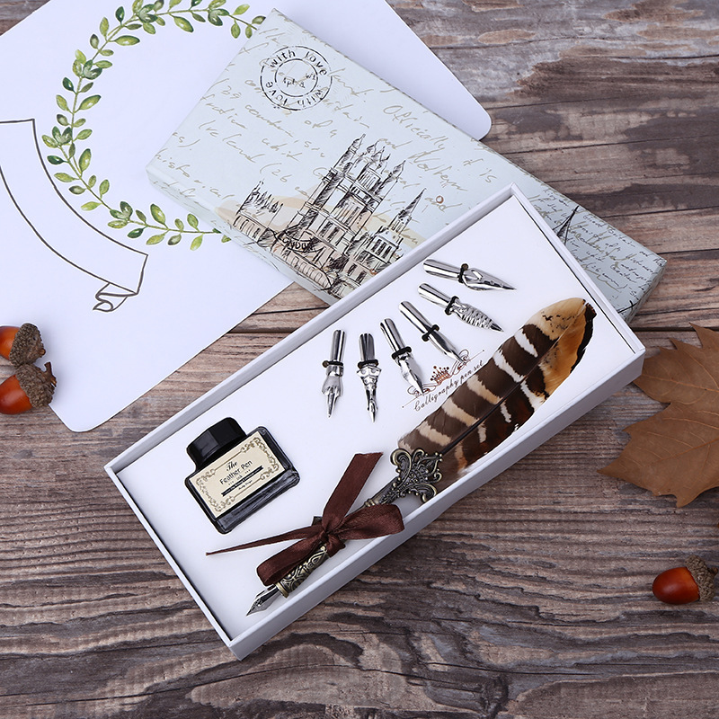 Retro Feather Dip Pen Writing  - Art Craft Stationery 评论和价格