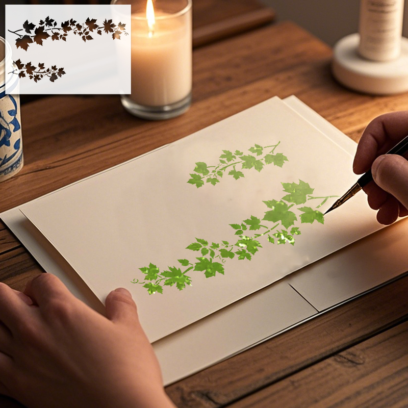 YOMDID 1pc Leaf Pattern PET Pa - Art Craft Template 评论和价格