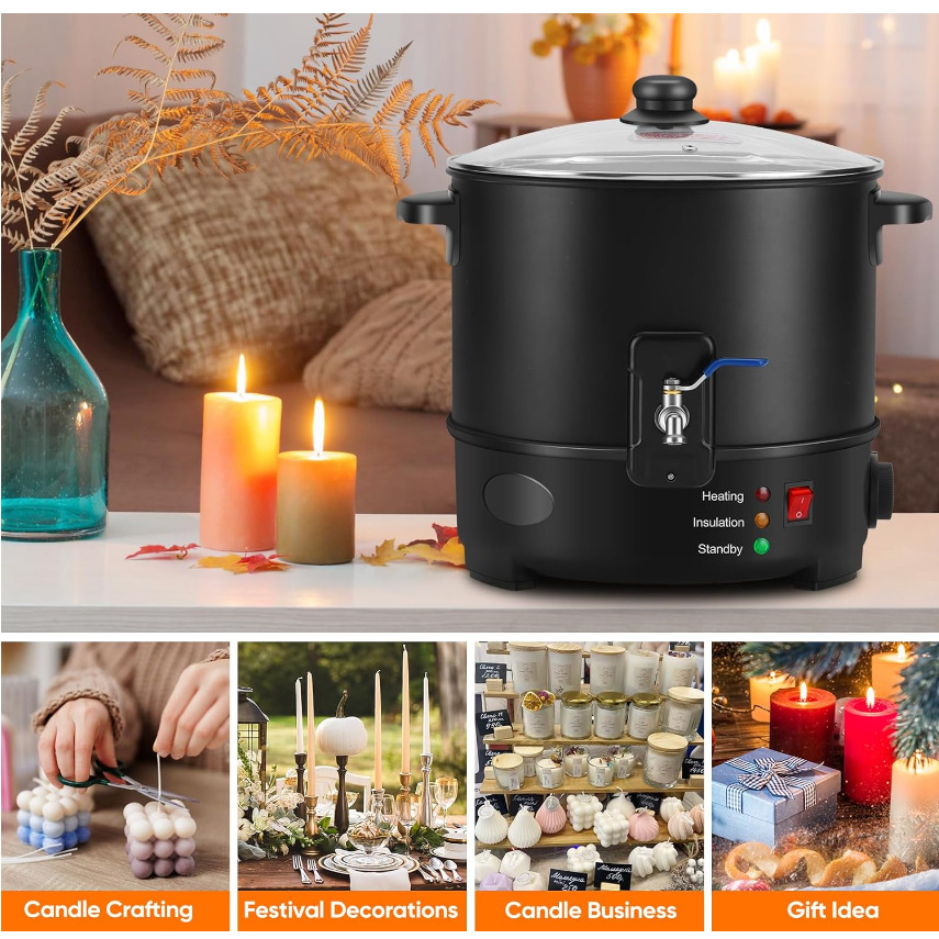 EU US Plug Electric Melting Ca - Candle Making Wax 评论和价格